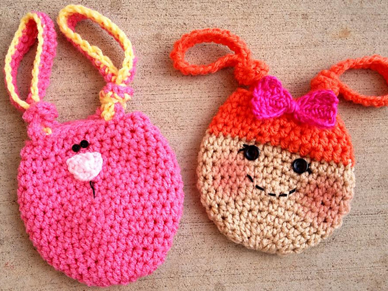 Kid's Loopy Treat Bags Crochet Free Pattern