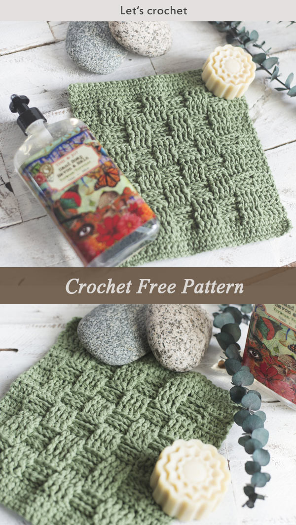 Basket Weave Stitch Washcloth Crochet Free Pattern