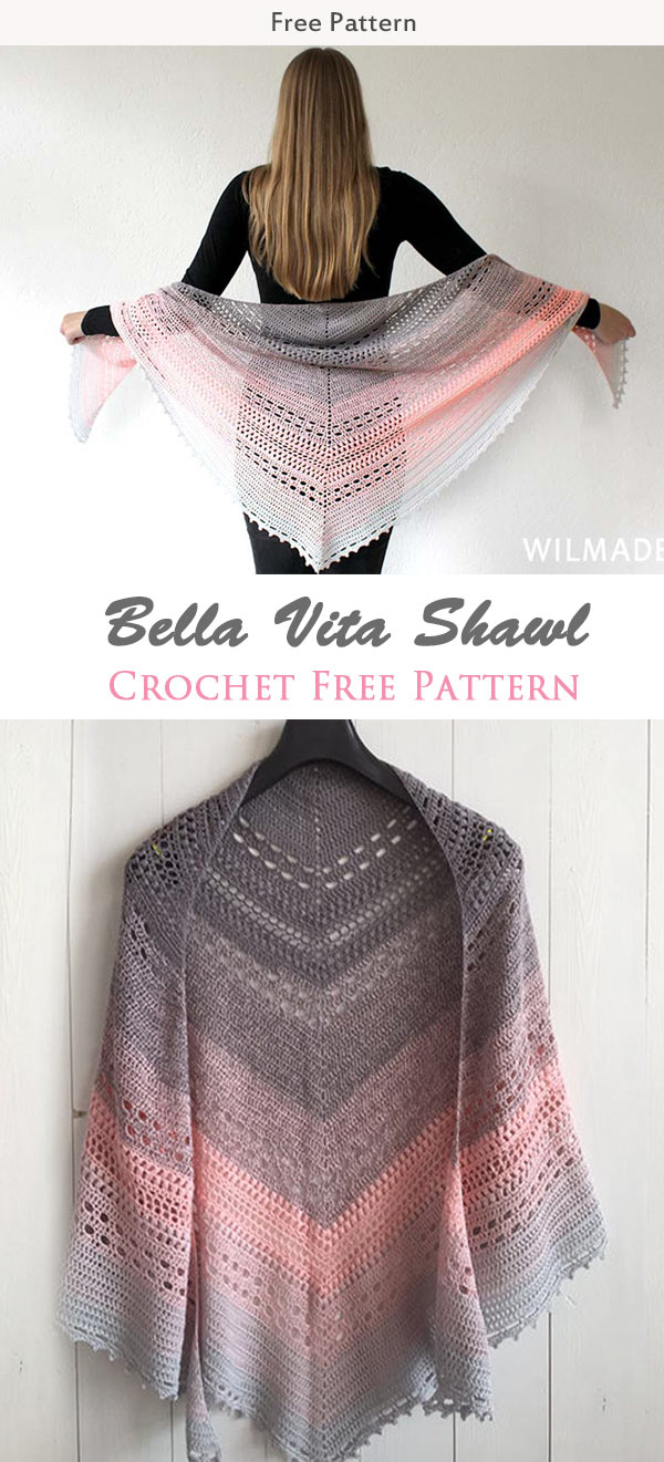 Bella Vita Shawl Crochet Free Pattern
