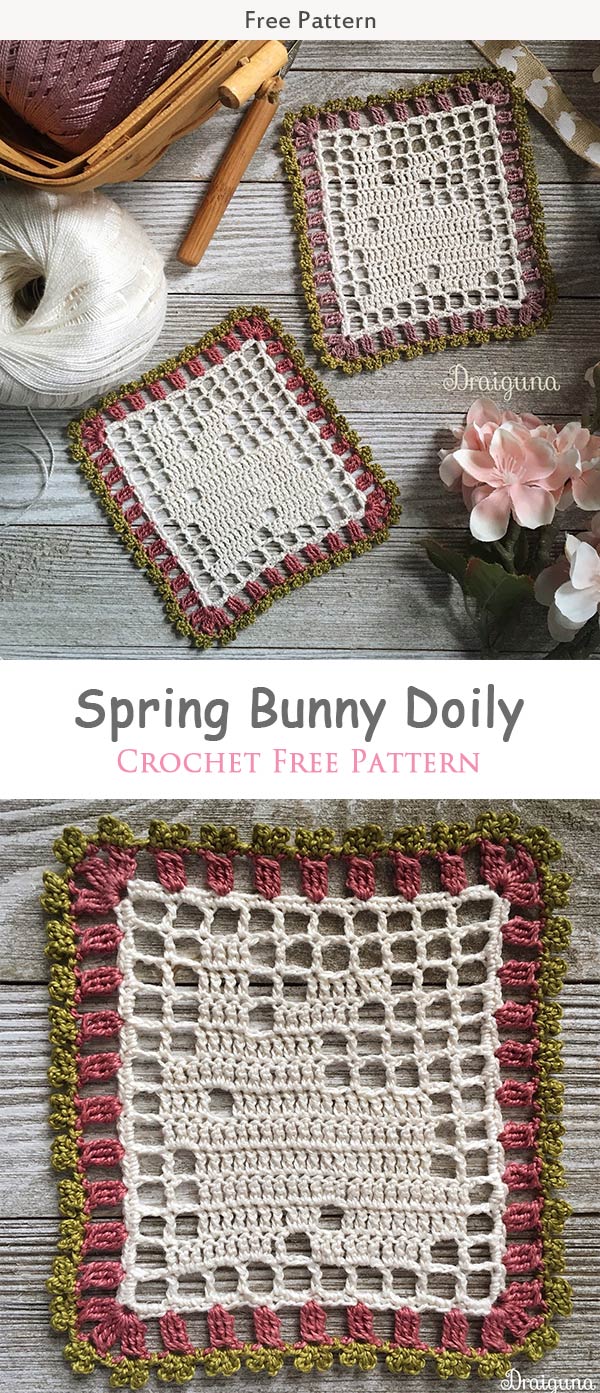 Spring Bunny Doily Crochet Free Pattern