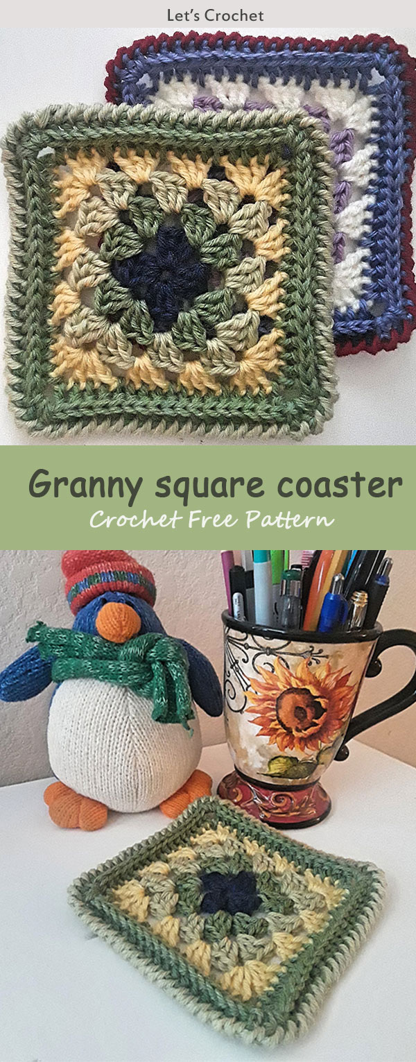 How to Crochet a Granny Square Coaster