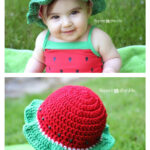 Kid ‘s Watermelon Sun Hat Crochet Free Pattern
