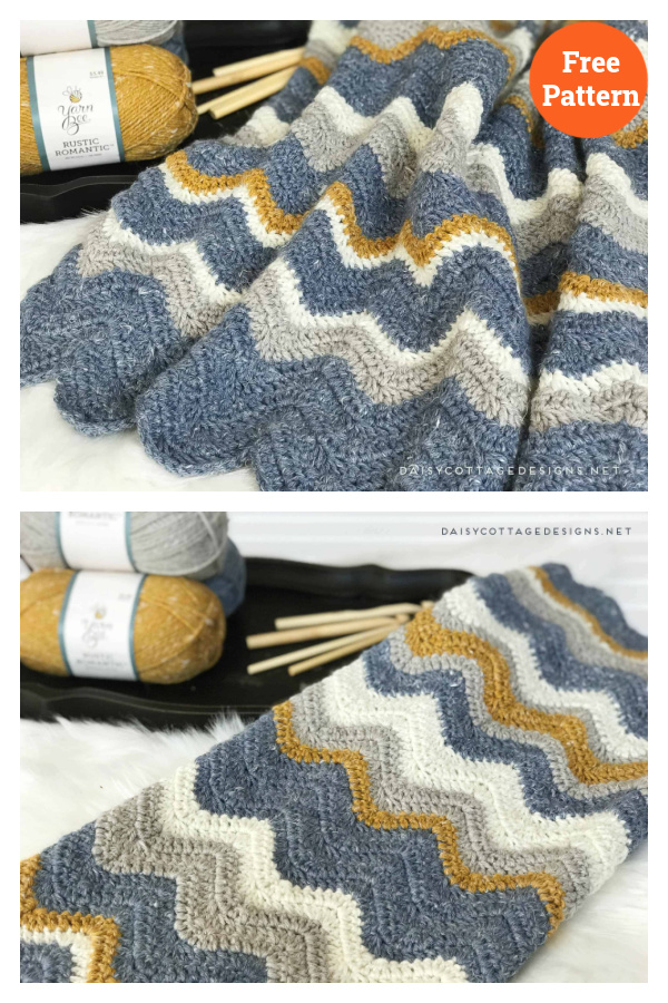 Pretty Chevron Blanket Free Crochet Pattern