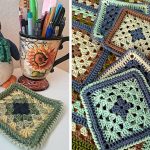 Granny square coaster Crochet Free Pattern