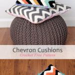 Chevron Cushions and Rainbow Sherbet Throw Pillow Crochet Free Pattern