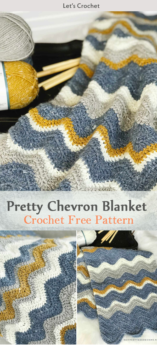 Pretty Chevron Blanket Crochet Free Pattern