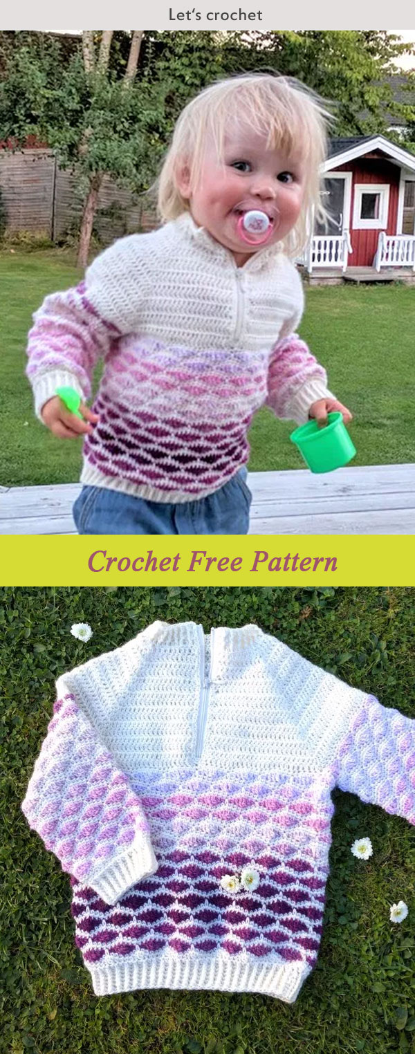 Woolly Waves Sweater Crochet Free Pattern