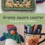 Granny square coaster Crochet Free Pattern