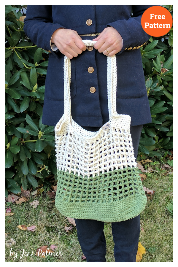 Color Block Market Bag Crochet Free Pattern