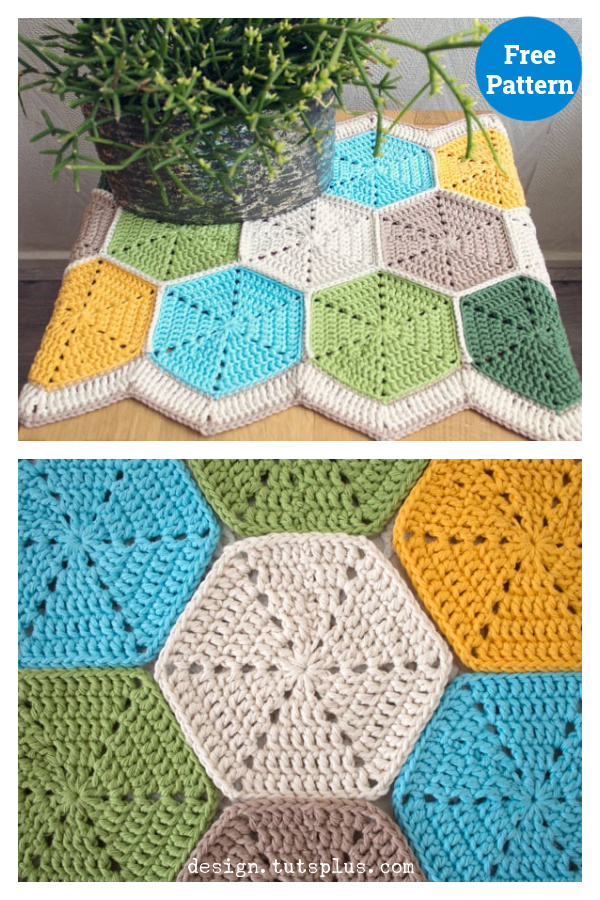 Hexagon Table Runner Crochet Free Pattern