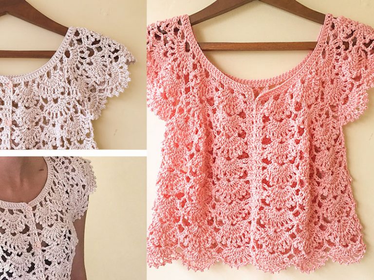 Picot Fan Summer Cardigan Crochet Free Pattern