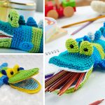 Crocodile Pen Container Crochet Free Pattern