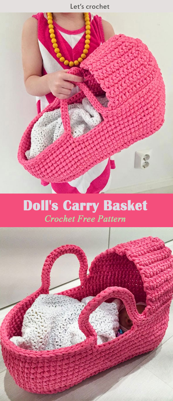 Crochet Gorgeous Doll's Carry Basket Free Pattern
