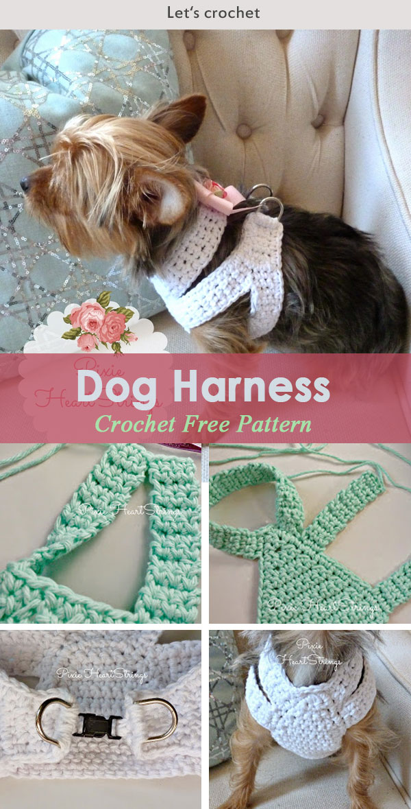 A Crocheted Dog Harness for Your Tiny Dog ~ FREE Pattern