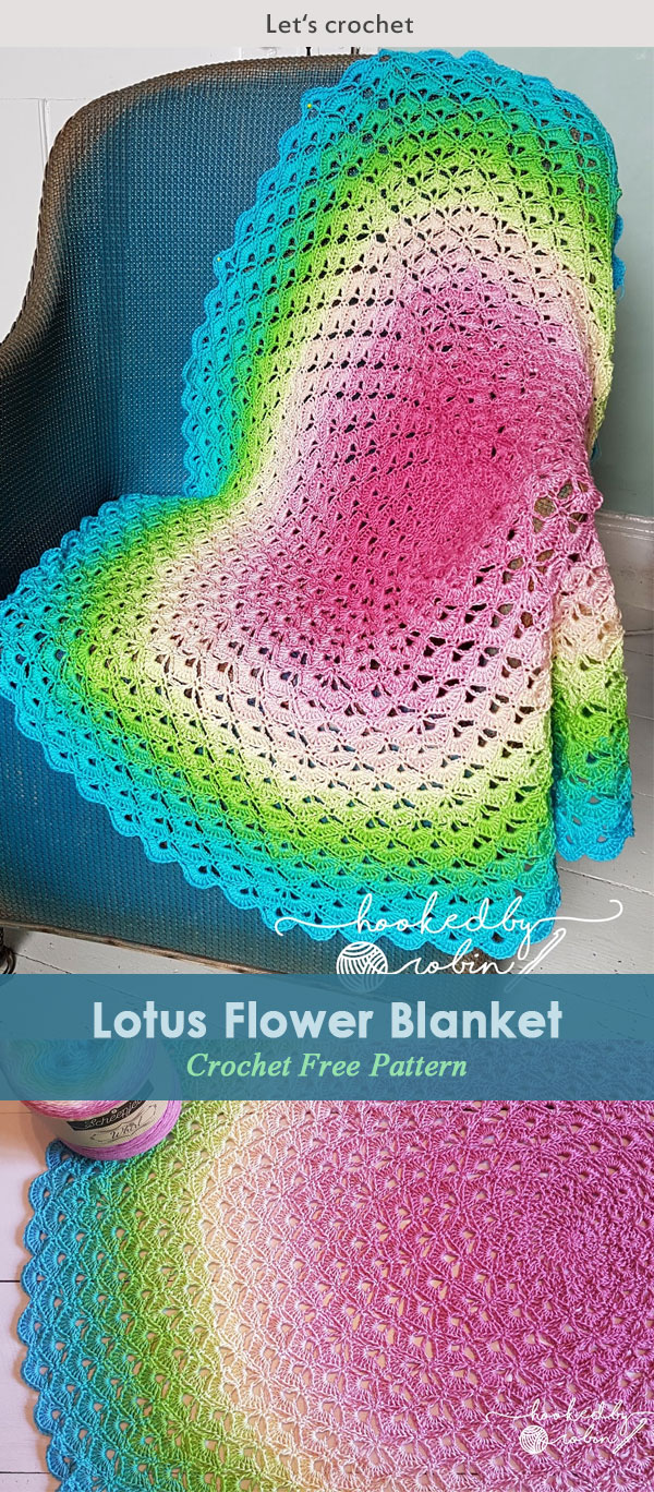 Lotus Flower Blanket – free crochet circle blanket pattern and video tutorial