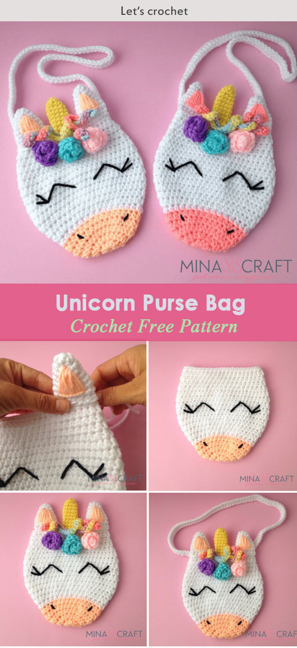 Unicorn Purse Bag Crochet Free Pattern
