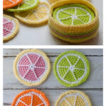 Crochet Citrus Fruits Coasters Free Pattern