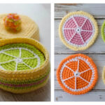 Crochet Citrus Fruits Coasters Free Pattern