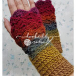 Fantail Shell Stitch Fingerless Gloves Free Crochet Pattern and Video Tutorial