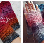 Fantail Shell Stitch Fingerless Gloves Free Crochet Pattern and Video Tutorial