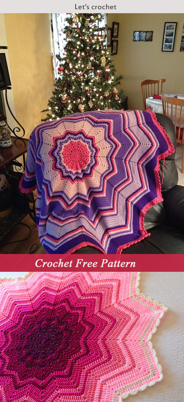 Crochet Rainbow Ripple Baby Blanket Free Pattern