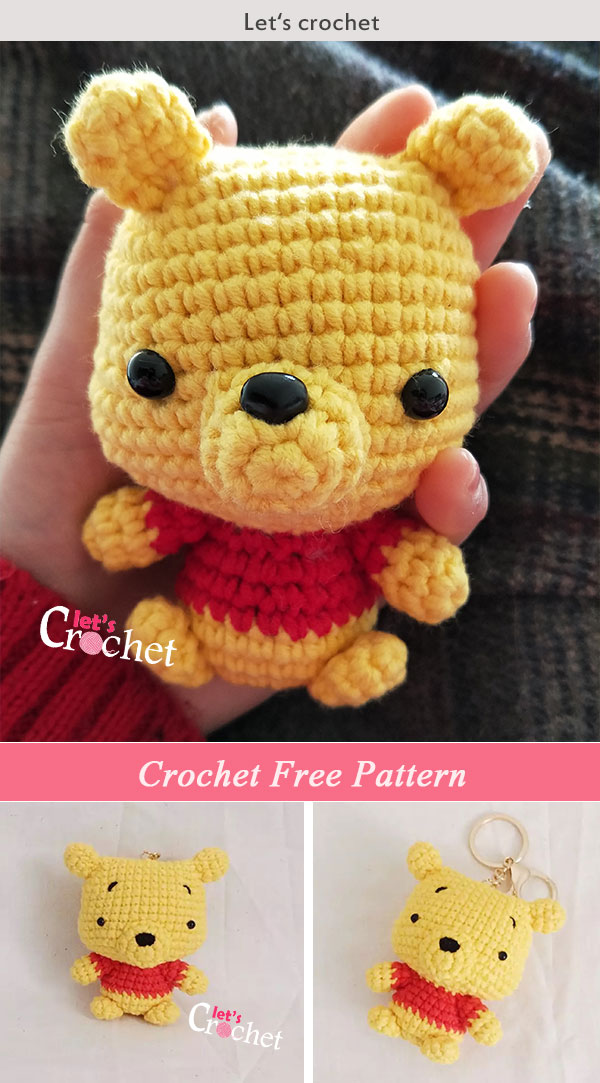 Cute Pooh Amigurumi Crochet Free Pattern