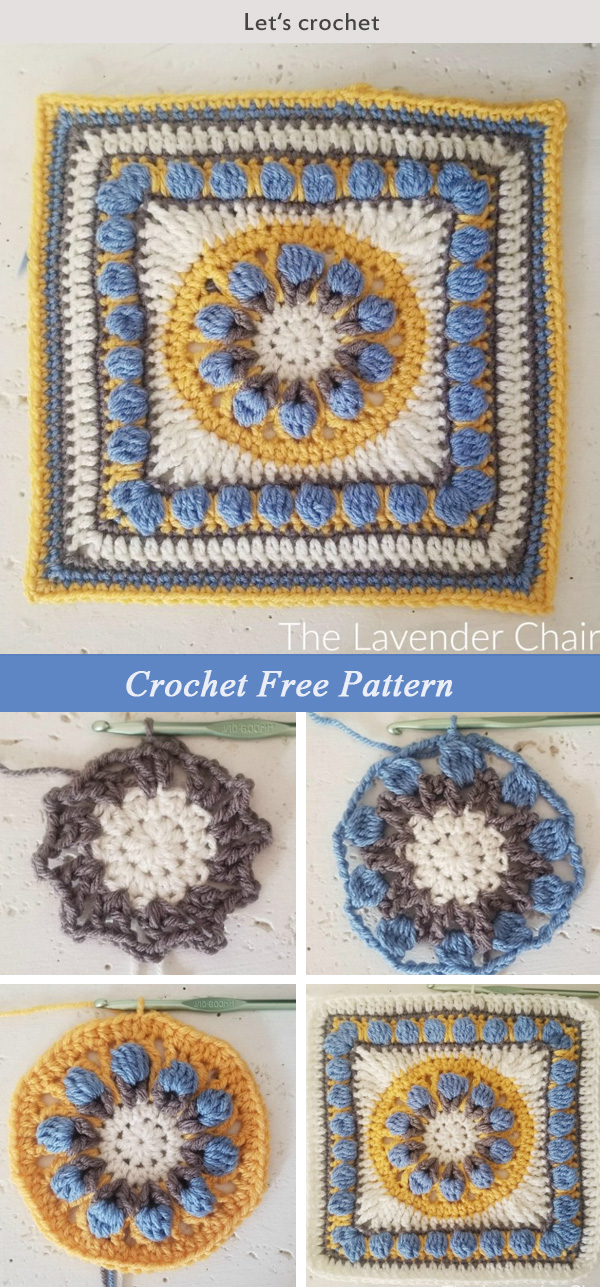 Tuscan Flower Square Free Crochet Pattern