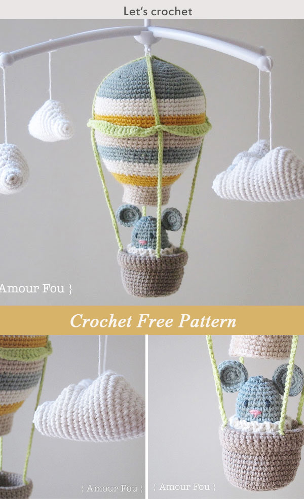 Crochet Hot Air Balloon - baby mobile Free Pattern