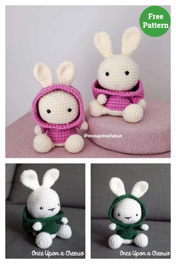 Cute Bunny in the Hood Crochet Free Pattern