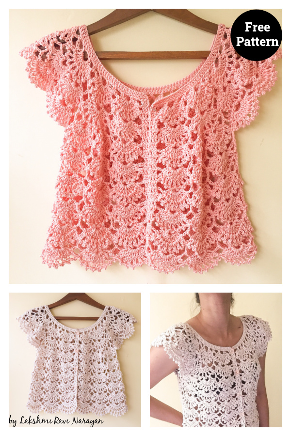 Picot Fan Summer Cardigan Crochet Free Pattern