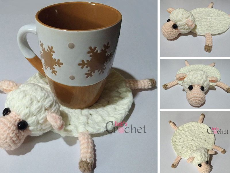 Crochet Amelia The Sheep Coaster Free Pattern