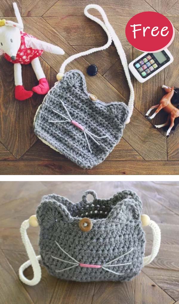Crochet Cat Purse free pattern
