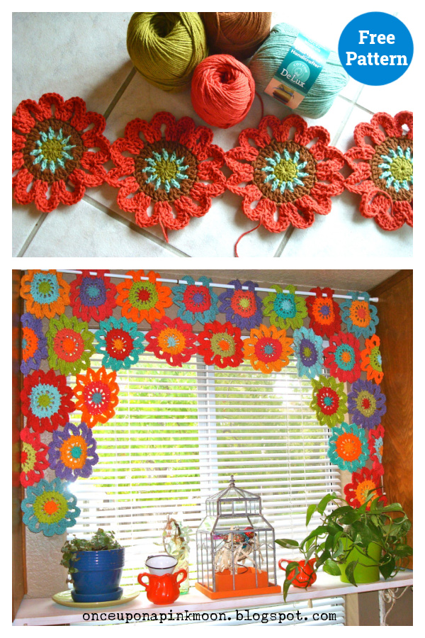 Flower Power Valance Free Crochet Pattern
