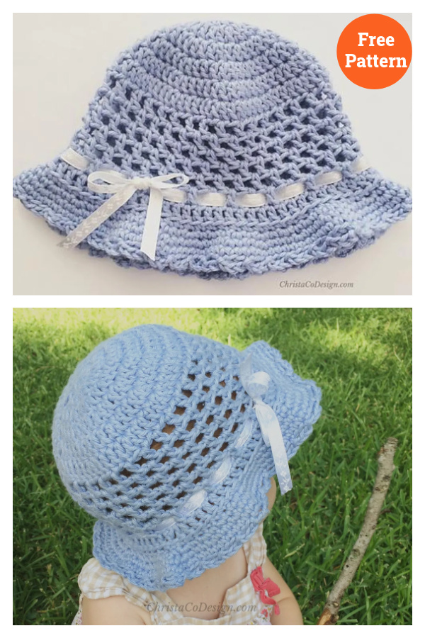 Kid Toddler Sun Hat Crochet Free Pattern