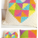 Love Triangle C2C Cushion Crochet Free Pattern