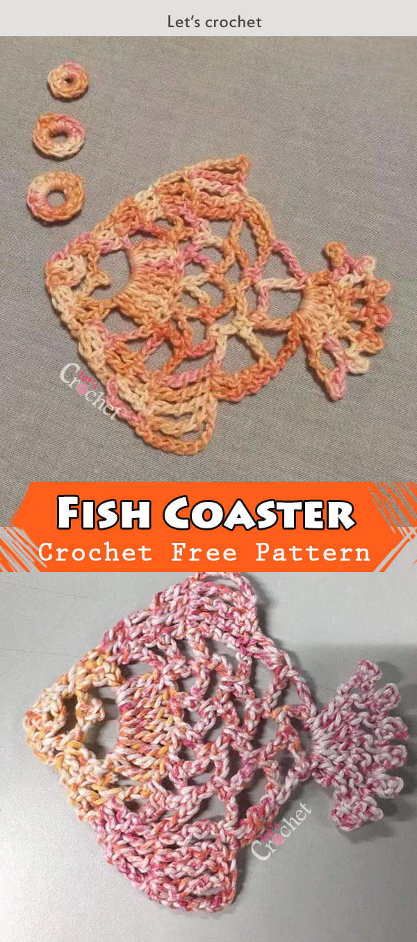 Crochet Fish Coaster Free Diagram