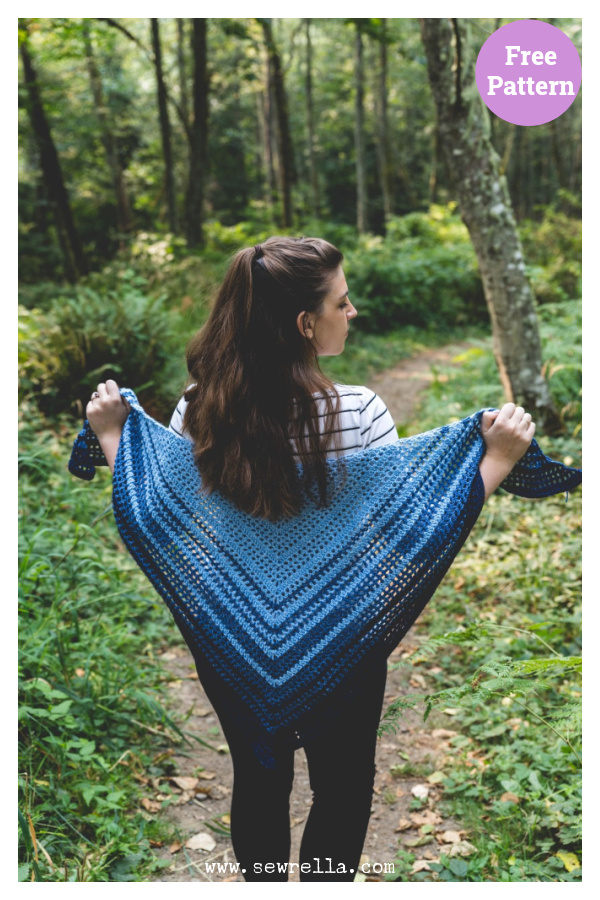 Blue Jolene Shawl Crochet Free Pattern