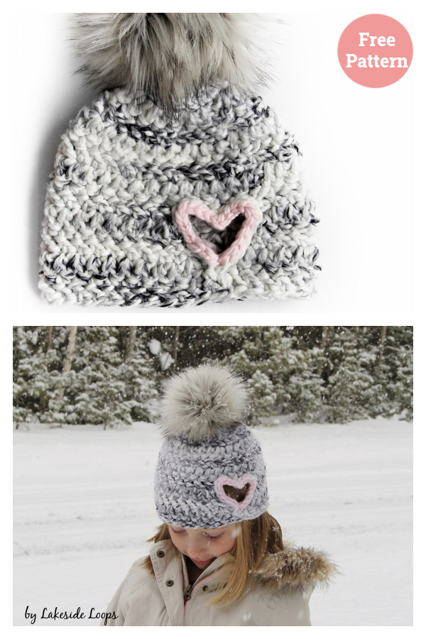 Hailey Heart Cut Out Hat Crochet Free Pattern