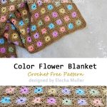 Color Flower Blanket Camo Girl Crochet Free Pattern