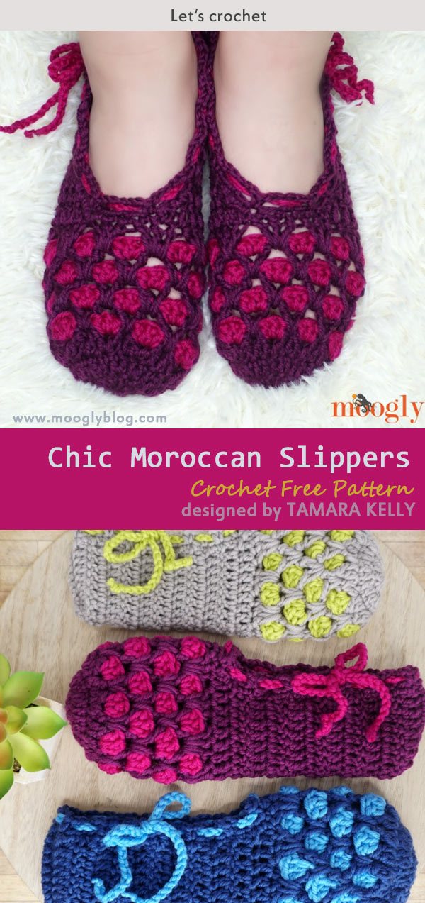 Chic Moroccan Slippers Crochet Free Pattern