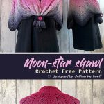 Moon-star shawl Crochet Free Pattern