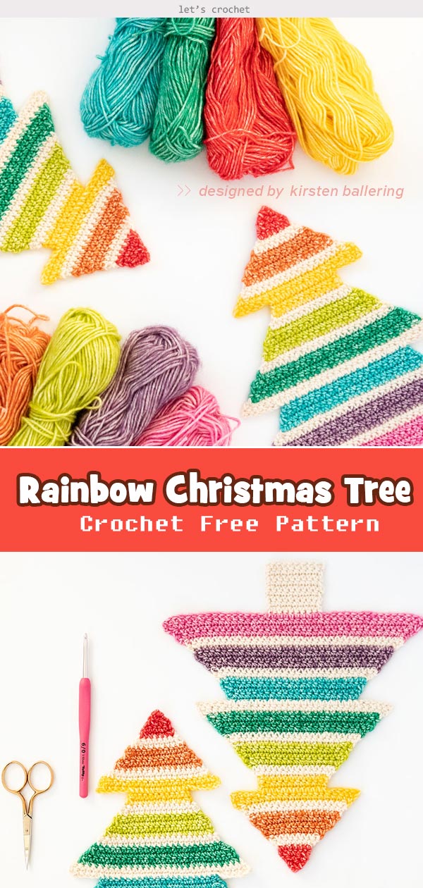 Crochet Rainbow Christmas Tree Free Pattern