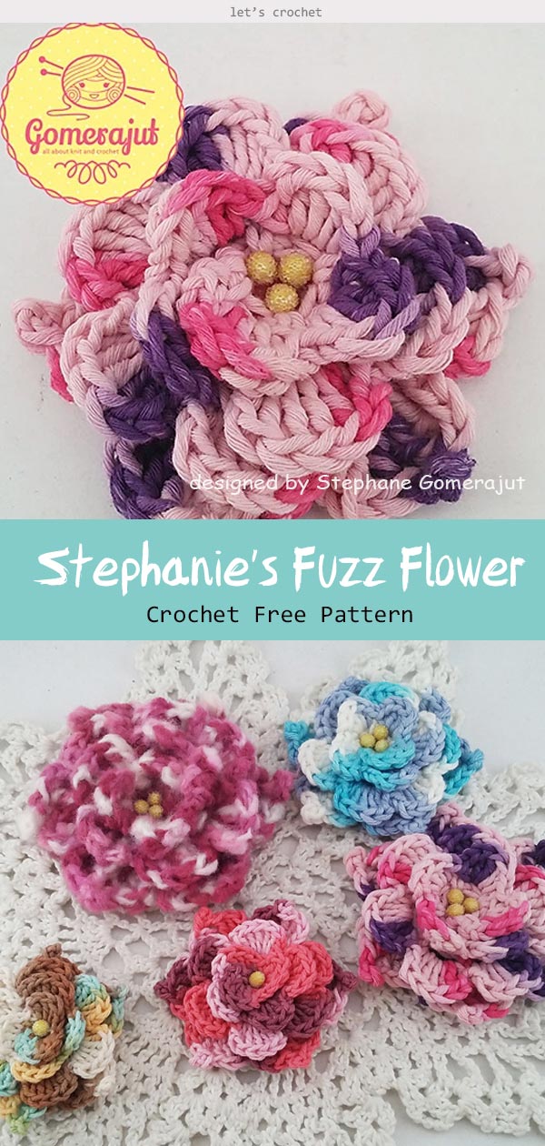 Stephanie’s Fuzz Flower (Picot Style)