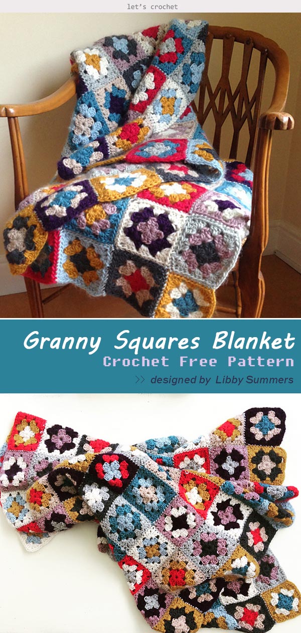 Libby’s Granny Squares Blanket Free Crochet Pattern