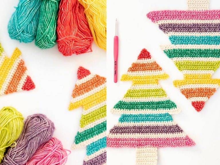 Crochet Rainbow Christmas Tree Free Pattern