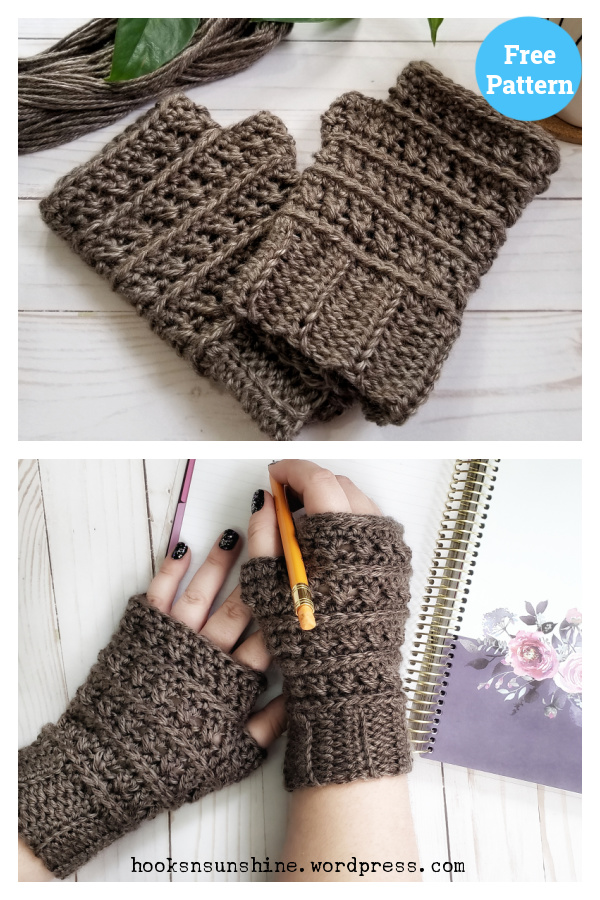 All My Exes Fingerless Mittens Crochet Free Pattern 