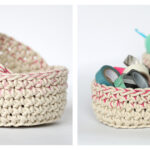 Color Block Crochet Baskets Free Pattern