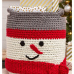 Snowman Basket Crochet Free Pattern