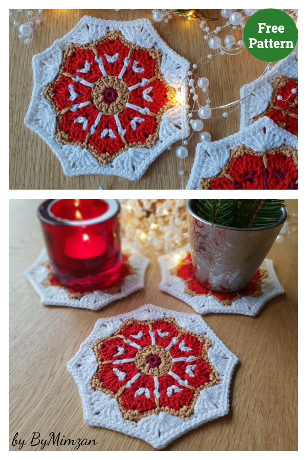The Merry Little coaster Crochet Free Pattern