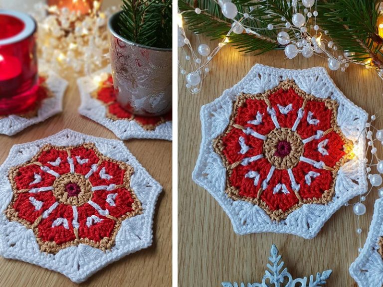 The Merry Little Coaster Crochet Free Pattern